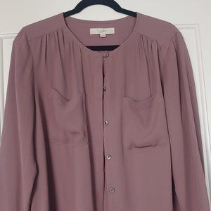 Mauve (colour) longsleeve button down top from Loft